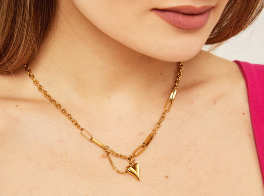 Precious Heart Necklace (18k Gold Plated)