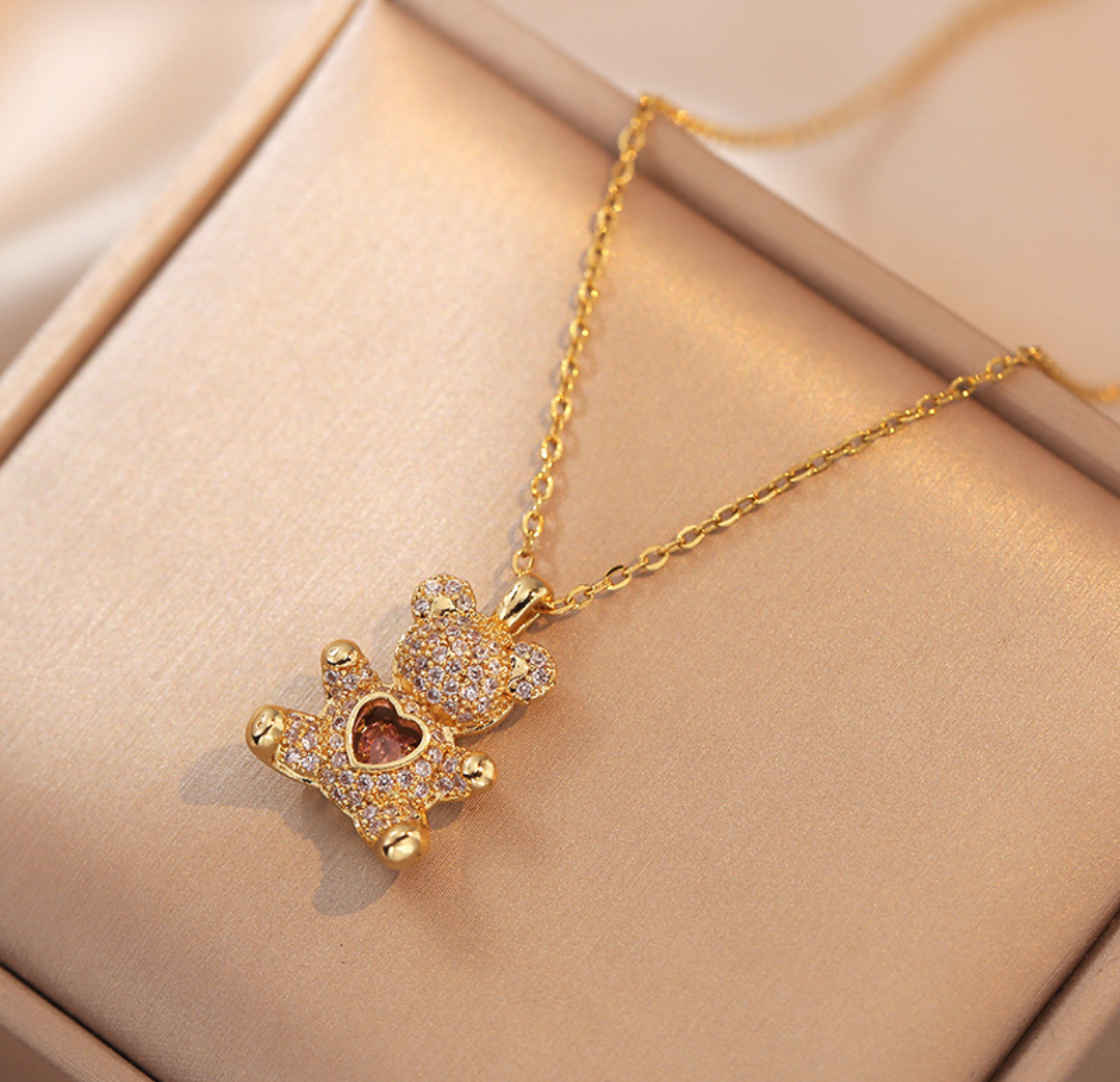 Gold Heart Hug Necklace